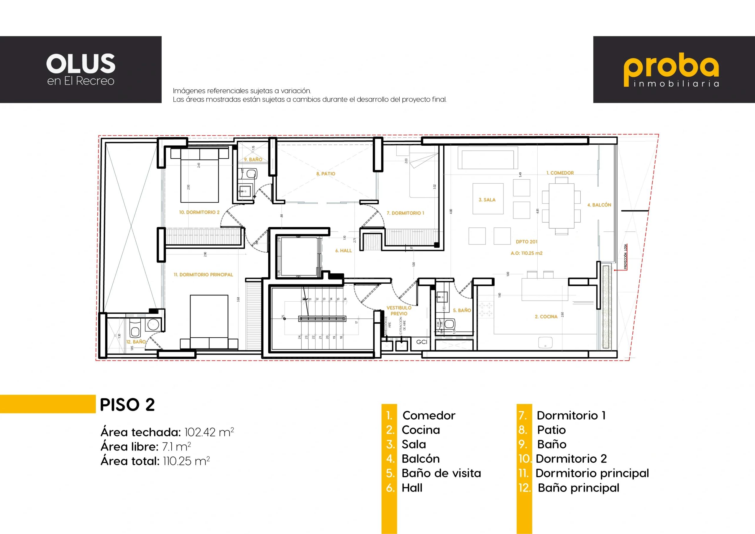 Plano de 1 dormitorio