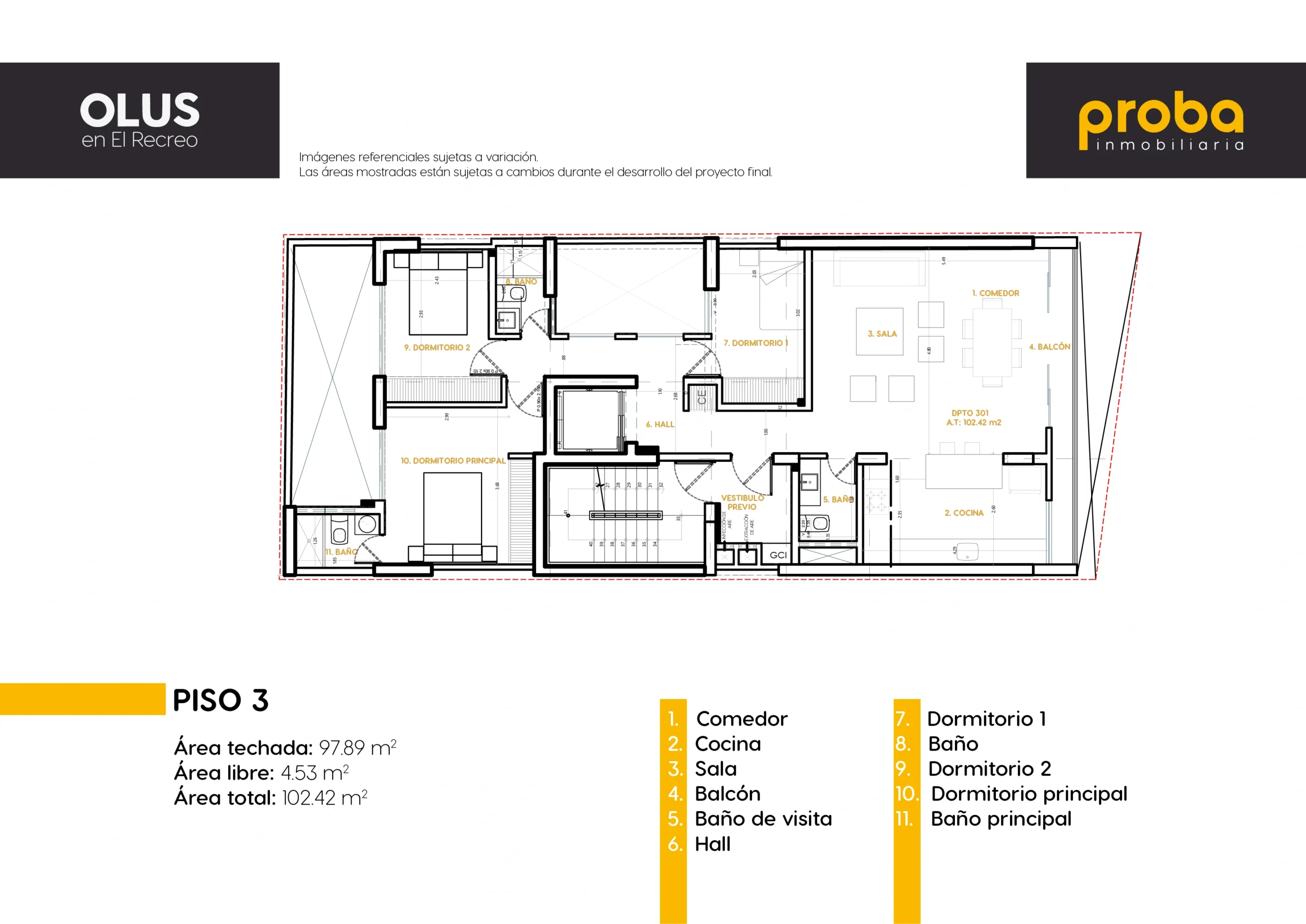 Plano de 1 dormitorio