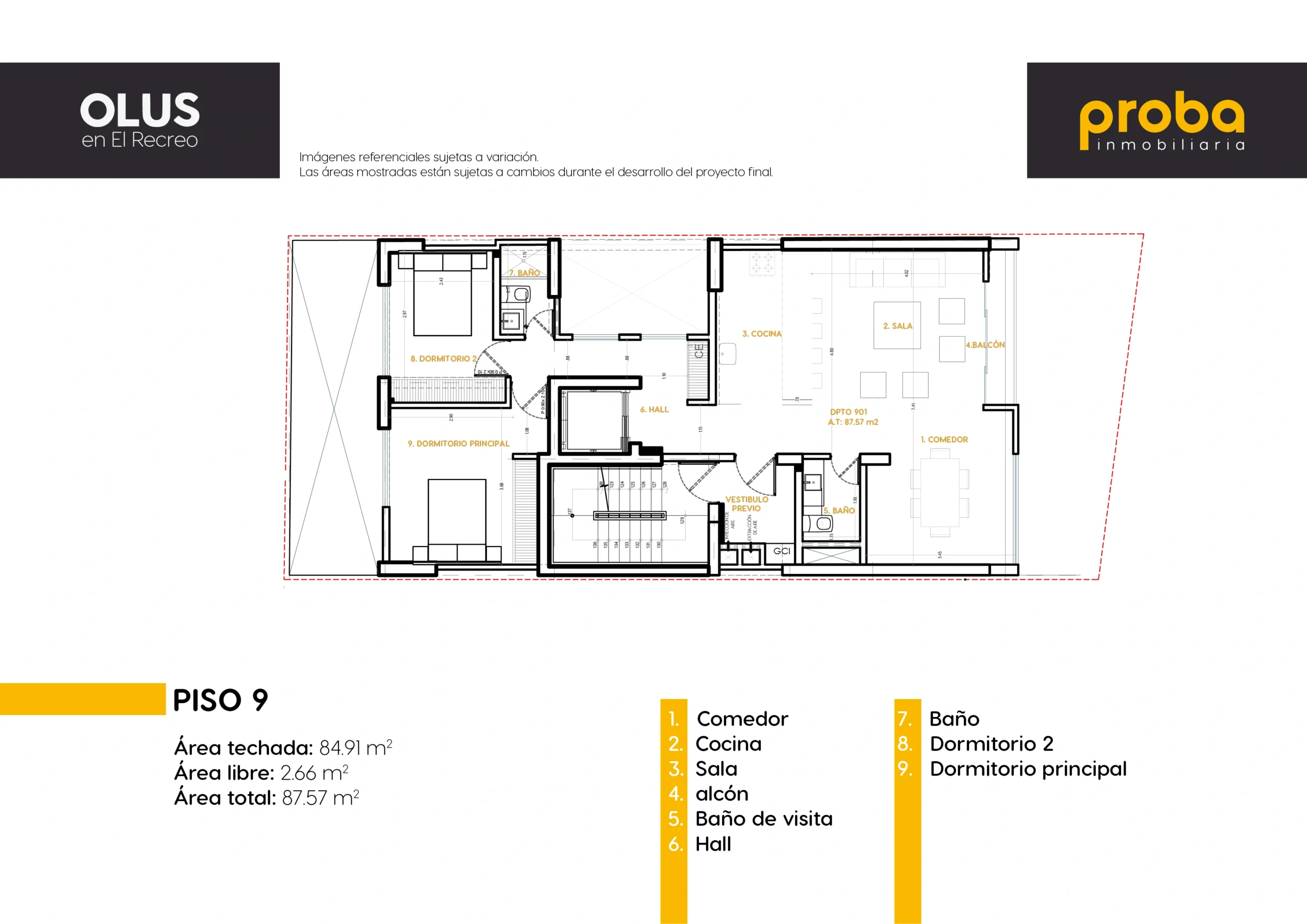 Plano de 1 dormitorio