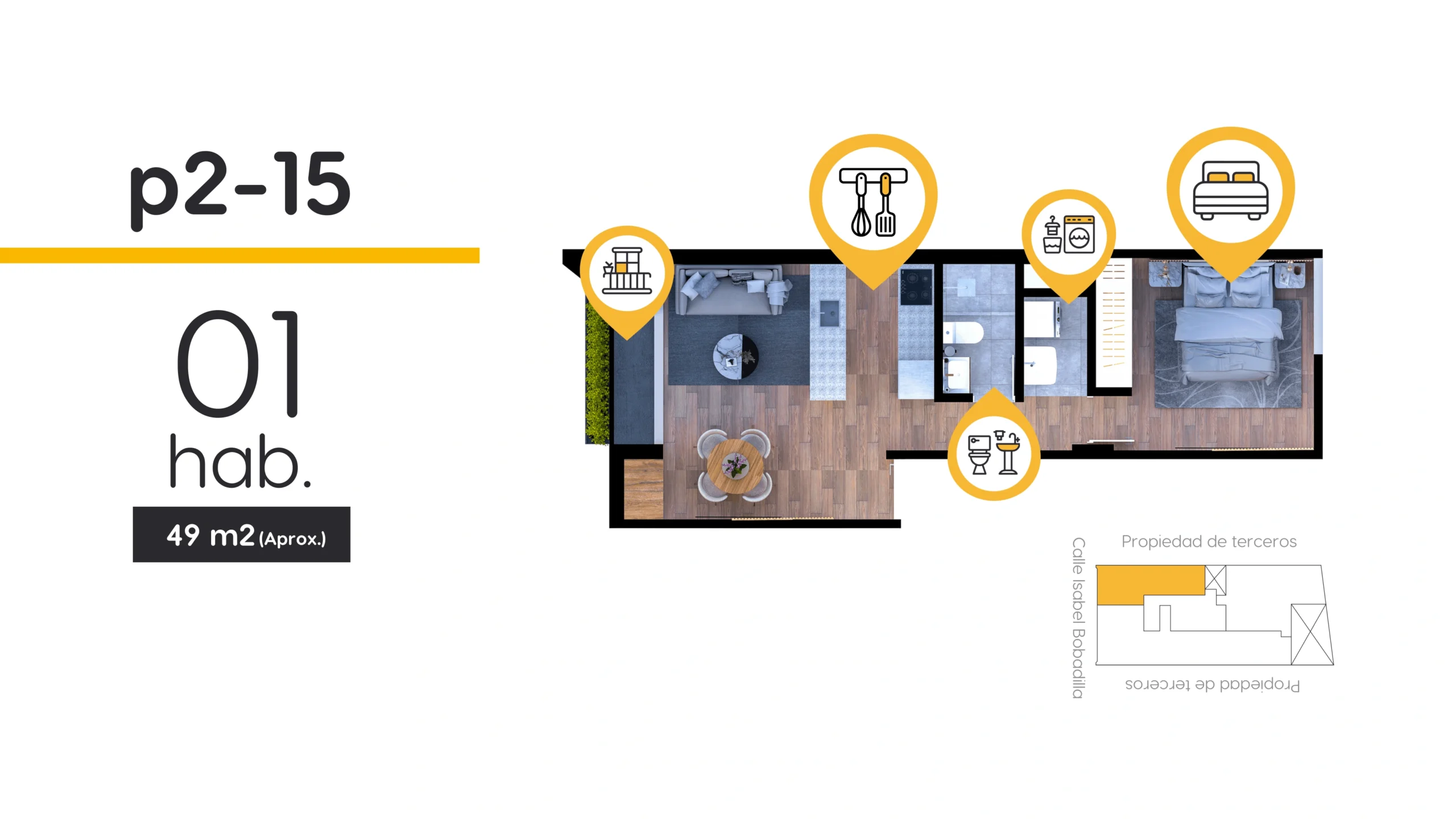 Plano de 1 dormitorio